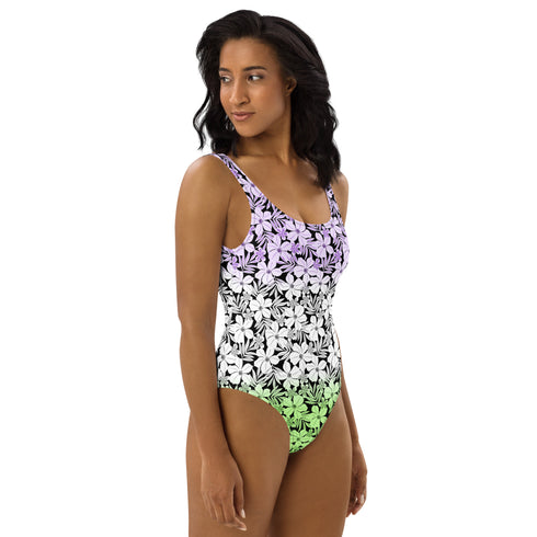 Genderqueer Pride Aloha One-Piece Swimsuit